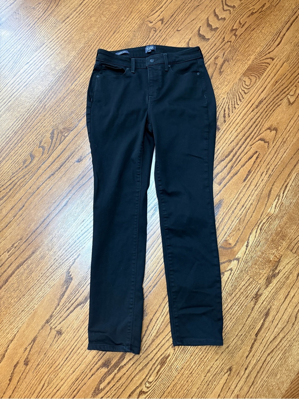 NYDJ Sheri Slim Straight Women’s Jeans in Black Size 8